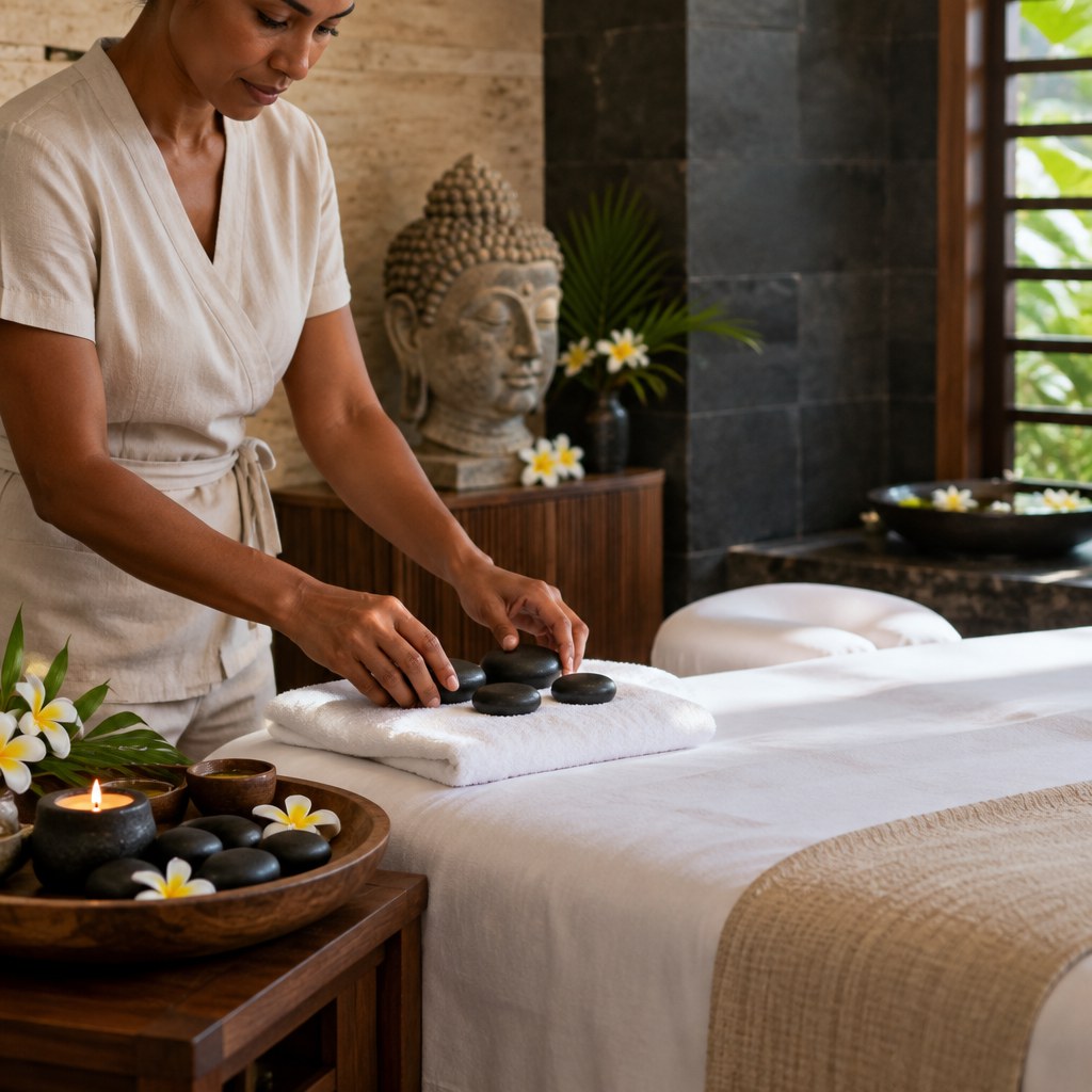 Massage aux pierres chaudes