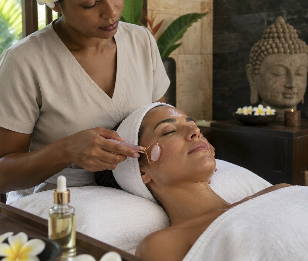 Sérum lissé au rouleau de quartz rose, Villa Victoria Spa