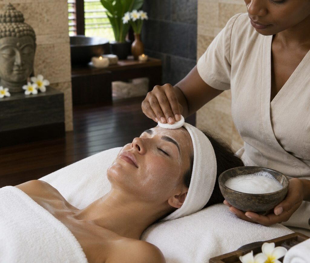 Nettoyage du visage au coton doux, Villa Victoria Spa